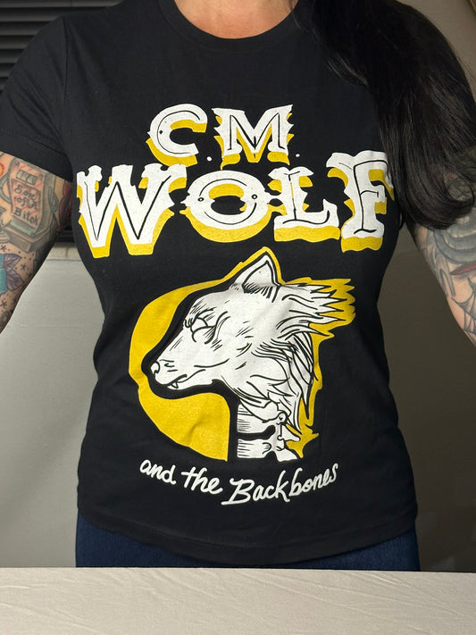 Woman's yellow CM Wolf and The Backbones